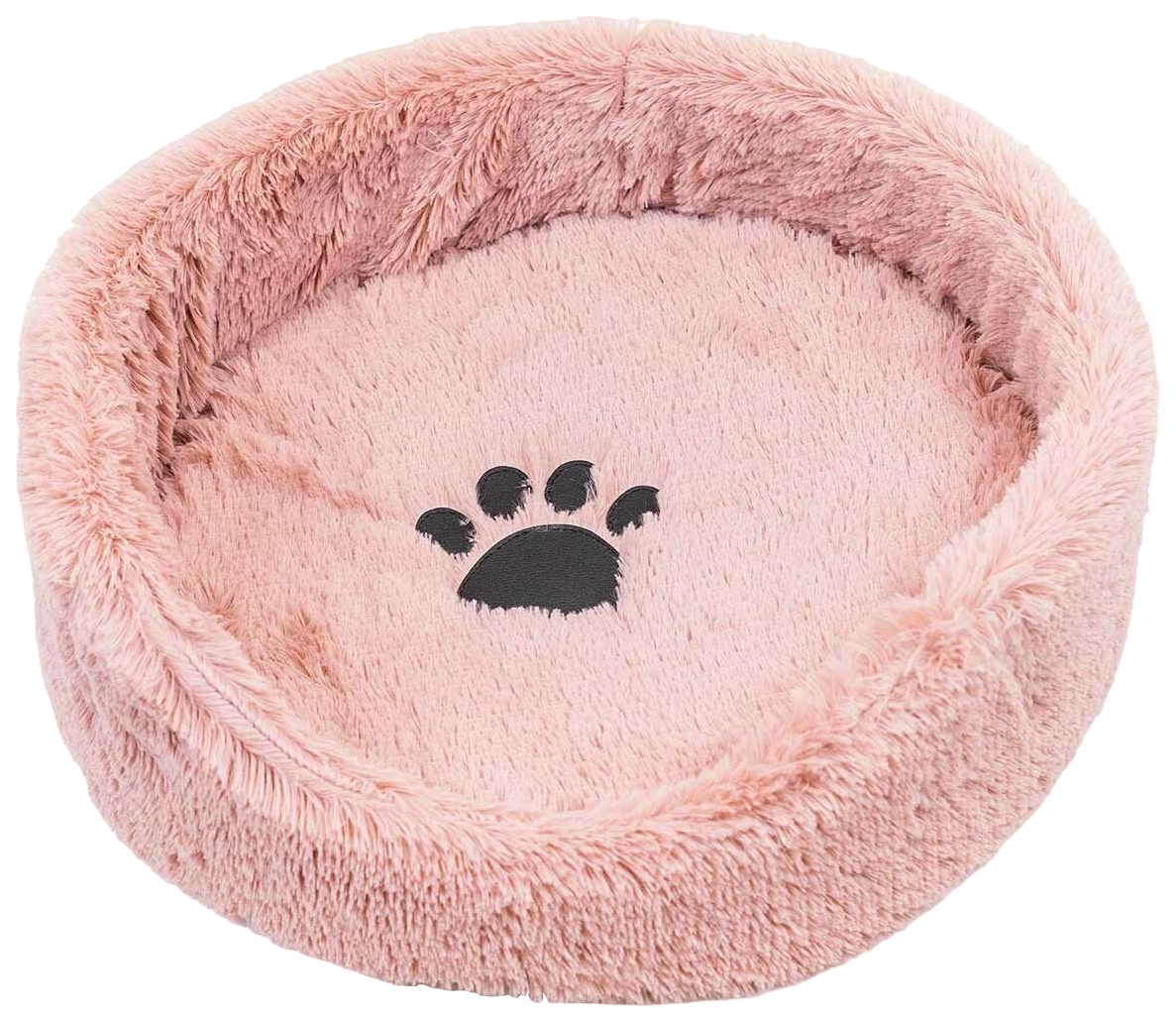 Лежак для животных Zoo-M LISA, круглый, с подушкой, пыльная роза, 50х50х17 см
