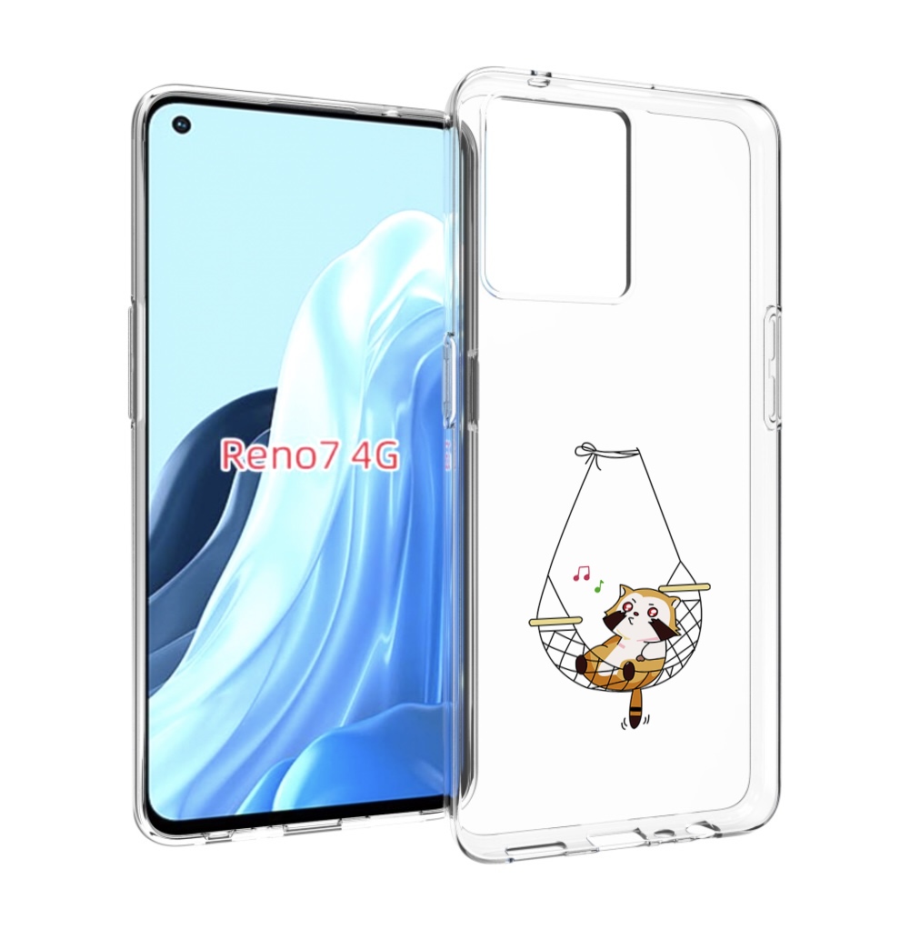 

Чехол MyPads енот-на-гамаке для OPPO RENO 7 4G, Прозрачный, Tocco