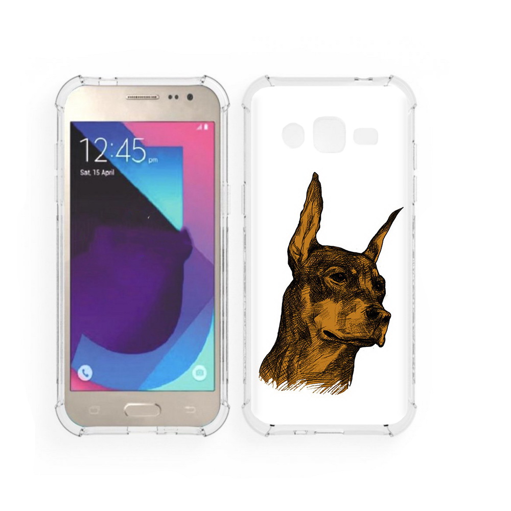 

Чехол MyPads Tocco для Samsung Galaxy J2 скетч доберман (PT226924.572.605), Прозрачный, Tocco