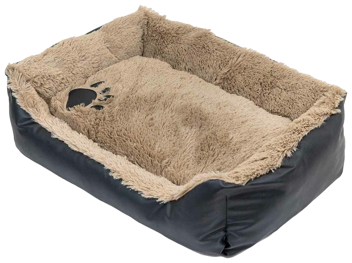 Лежак для животных Zoo-M TIGER, прямоугольный, с подушкой, коричневый, 57х41х17 см