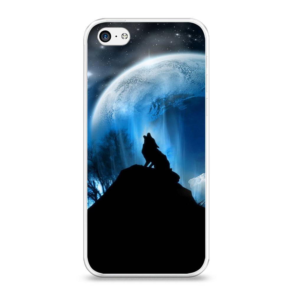 

Чехол на Apple iPhone 5C "Волк 2", Синий;черный;белый, 10250-1