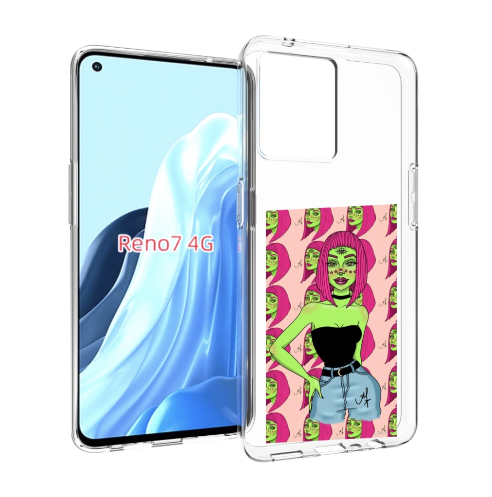 

Чехол MyPads зеленая-девушка-с-глазом женский для OPPO RENO 7 4G, Прозрачный, Tocco