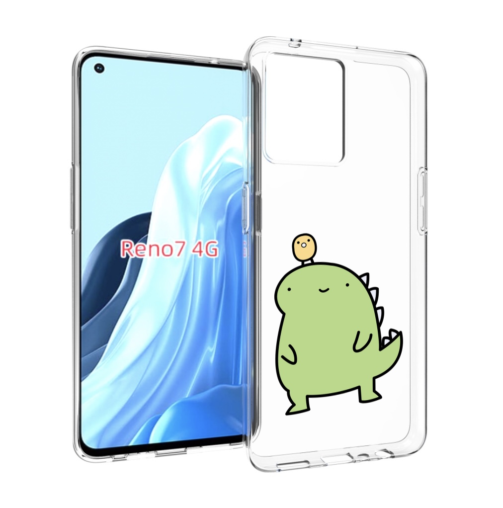 

Чехол MyPads зеленый-динозаврик детский для OPPO RENO 7 4G, Прозрачный, Tocco