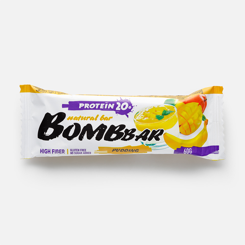 

Протеиновый батончик Bombbar Natural Bar без сахара пудинг, с ароматом манго и банана 60 г