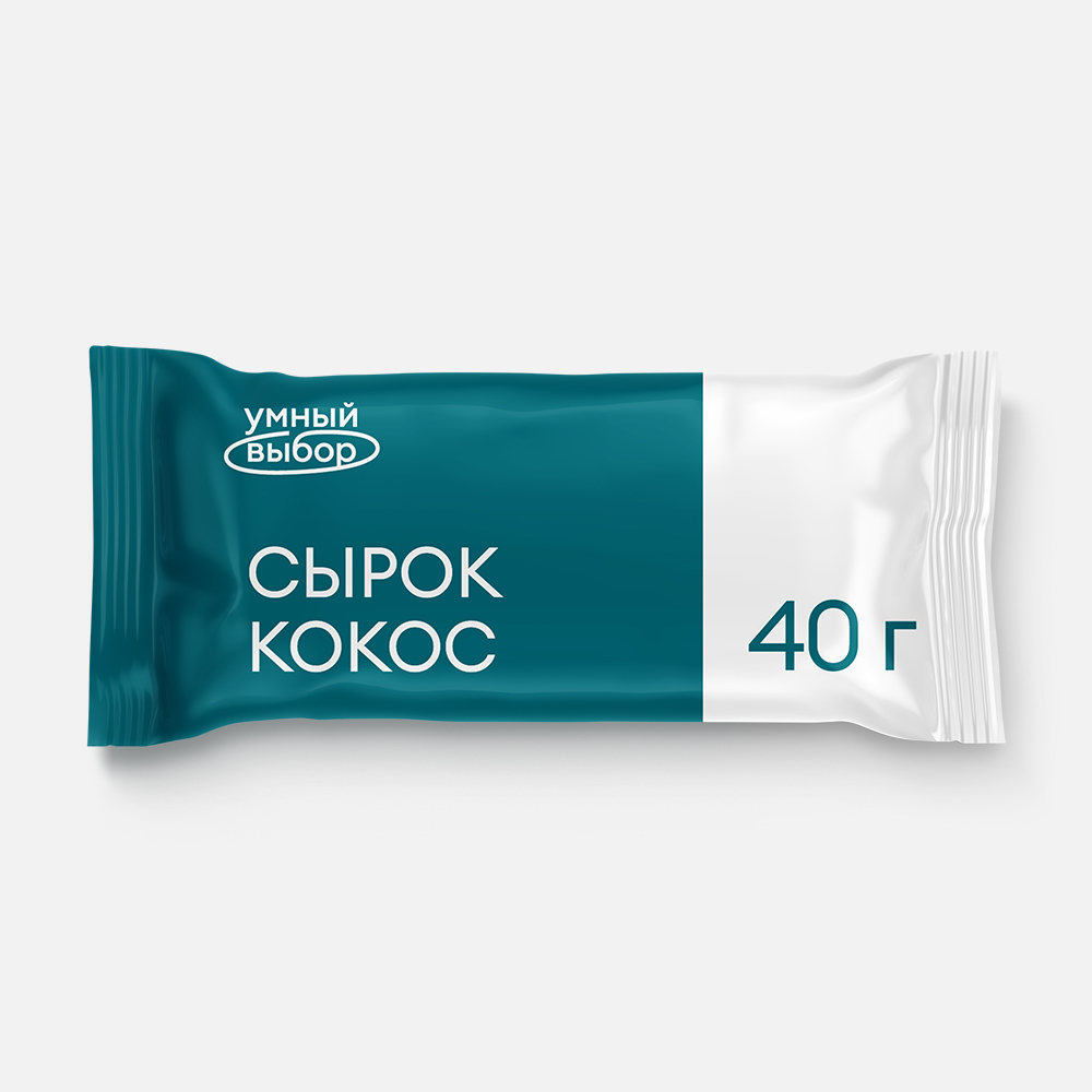 

Сырок Умный выбор в шоколадной глазури, с кокосом, 23%, 40 г