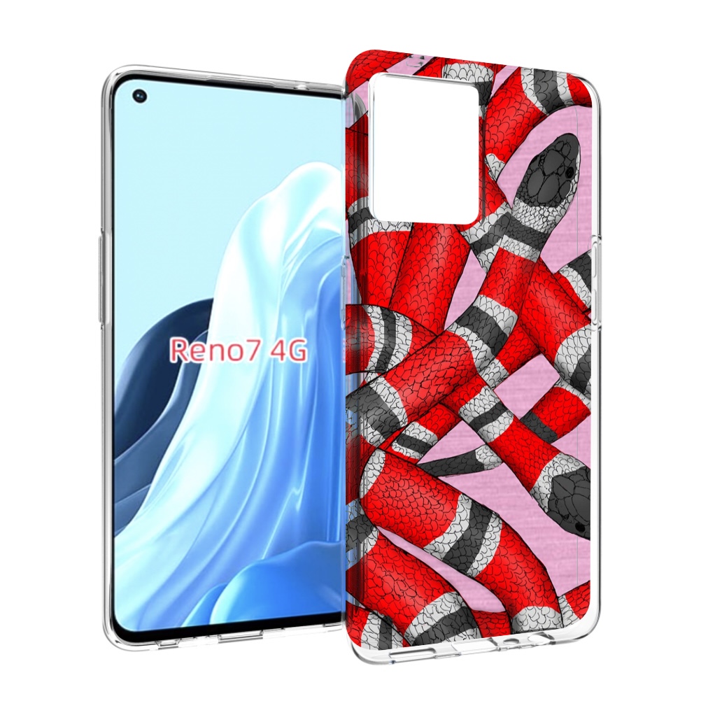

Чехол MyPads змея-красно-черно-белый для OPPO RENO 7 4G, Прозрачный, Tocco