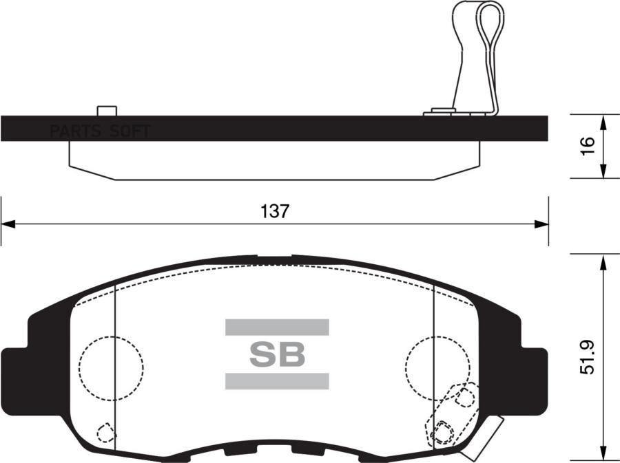 

Колодки дисковые передние \ Honda Accord all 90-93/CR-V 2.0i 02> HI-Q SP1231, SP1231