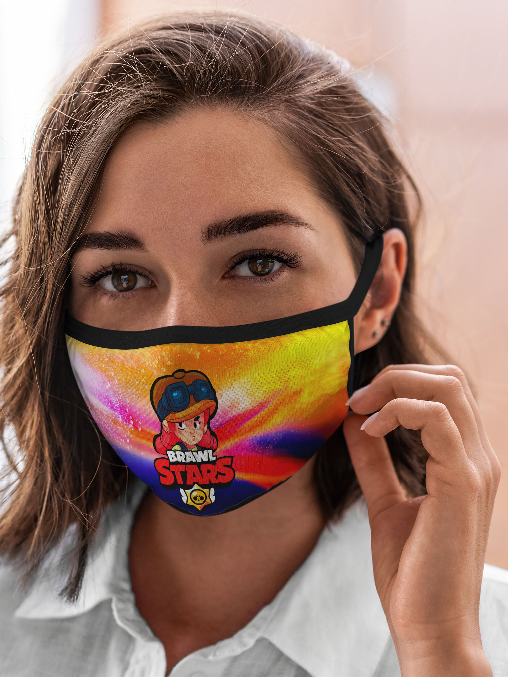 

Многоразовая маска унисекс Burnettie Brawl Stars Jessie, Разноцветный, Brawl Stars Jessie