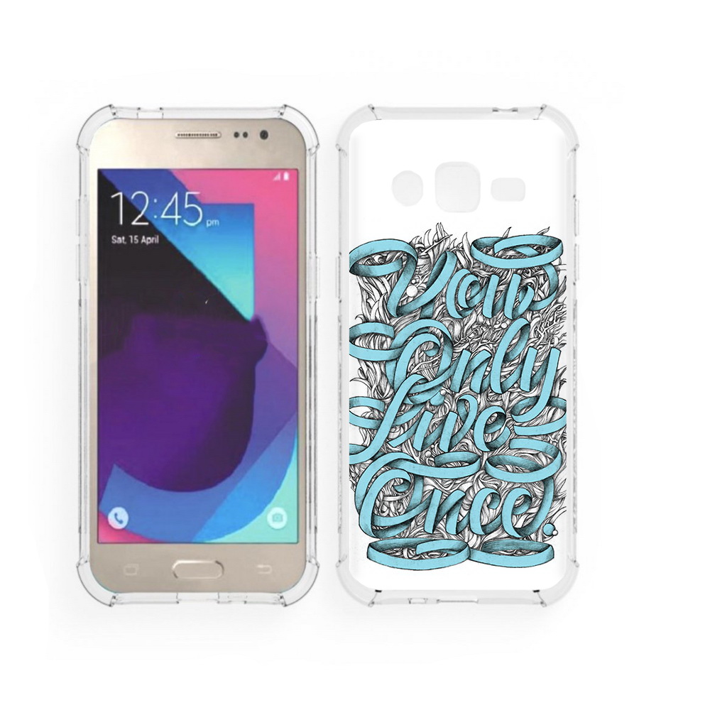 

Чехол MyPads Tocco для Samsung Galaxy J2 слова из ленты абстракция (PT226924.572.607), Прозрачный, Tocco