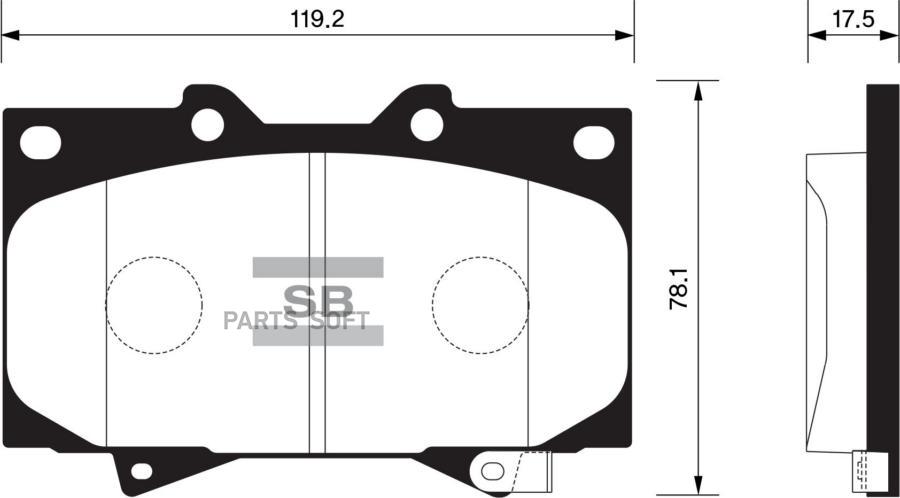 

Колодки дисковые передние \ Toyota Land Cruiser 100 4.7i 32V/4.2TD 98> HI-Q SP1379, SP1379