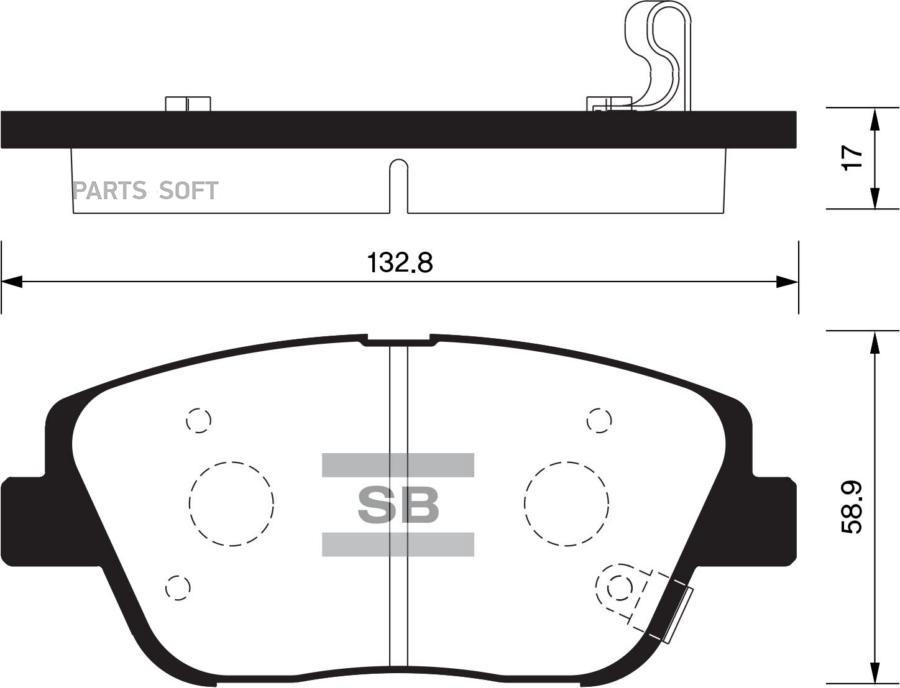 

Колодки дисковые передние\ Hyundai Sonata V2.0CRDi 09> HI-Q SP1398SNS, SP1398