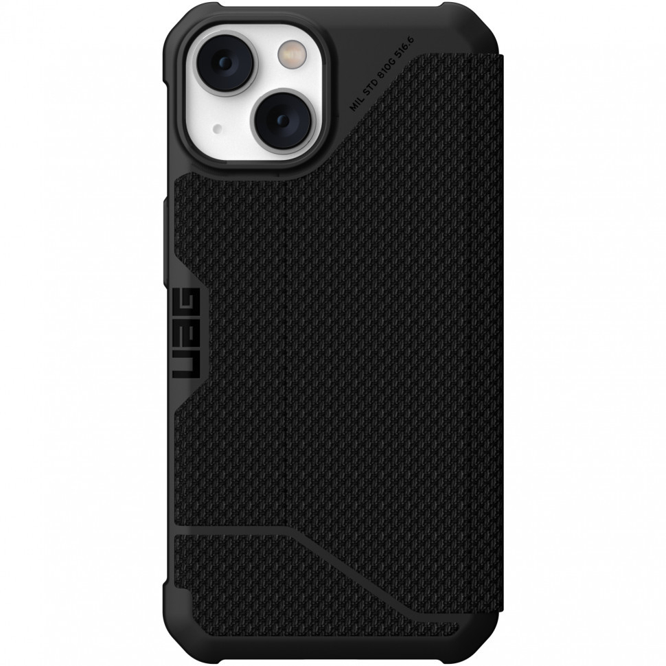 фото Чехол-книжка uag metropolis series для iphone 14, черный (kevlar black) (114044113940)