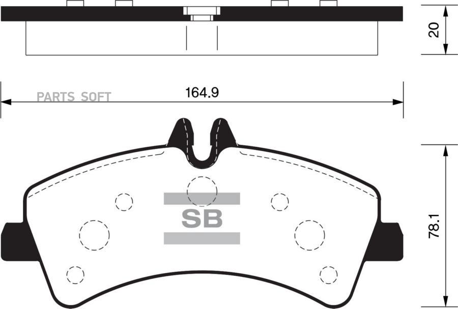 

Колодки дисковые з.\ MB Sprinter, VW Crafter 50 2 SP1426SNS =GDB1699=1247 00 [2E0698451A], SP1426