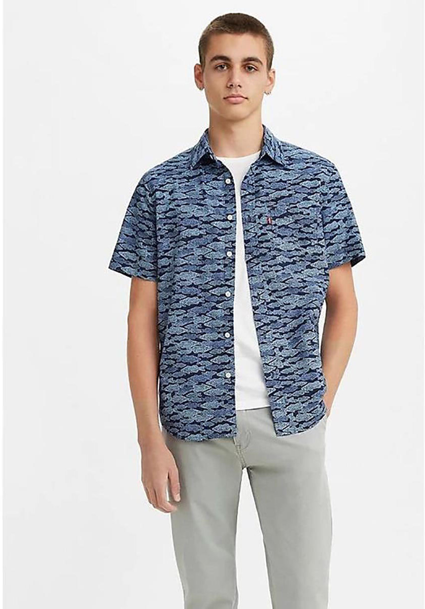 

Рубашка мужская Levi's 86627 синяя M, Синий, 86627
