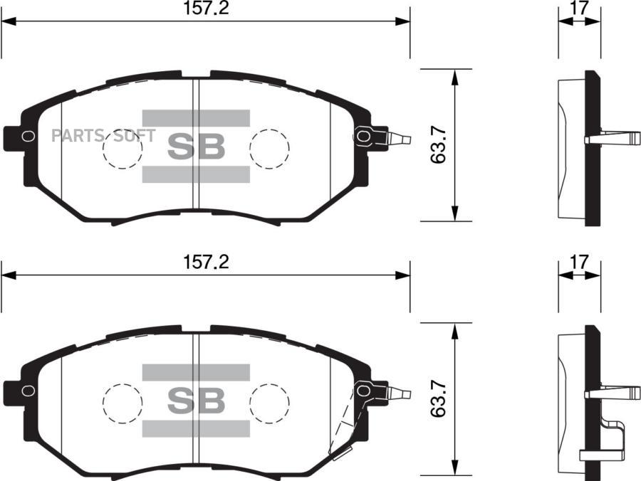 

Колодки дисковые передние \ Subaru Legacy IV 3.0i/Outback 3.0i 03> HI-Q SP1534, SP1534
