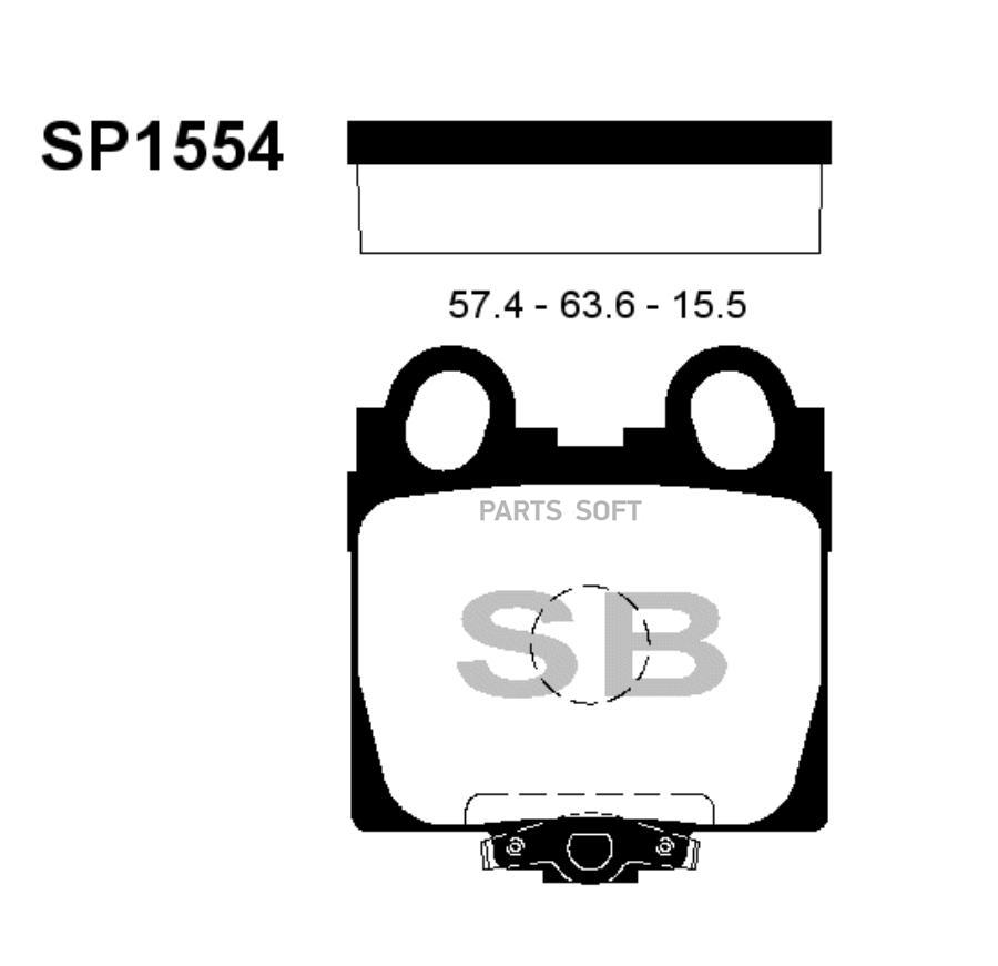 

Колодки дисковые задние \ Lexus GS300/400 97>/IS200/300 01> HI-Q SP1554, SP1554