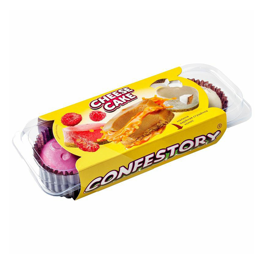 

Мини-пирог Confestory Чизкейк сырный малина-вареная сгущенка-кокос 150 г