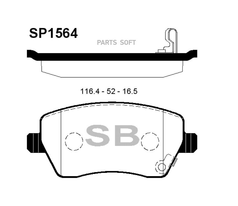 

Колодки дисковые передние\ Nissan Micra/Note, Renault Clio/Logan/Duster 1.0-1.6 SP1564SNS, SP1564