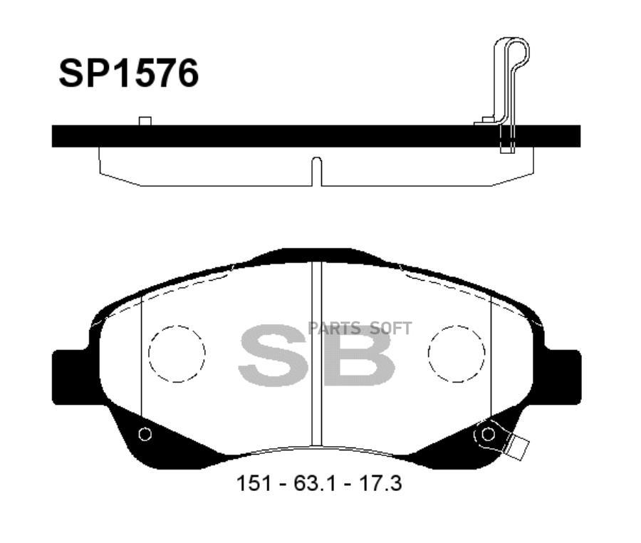 

Тормозные колодки Sangsin brake передние дисковые для Toyota Avensis 2003- SP1576, SP1576