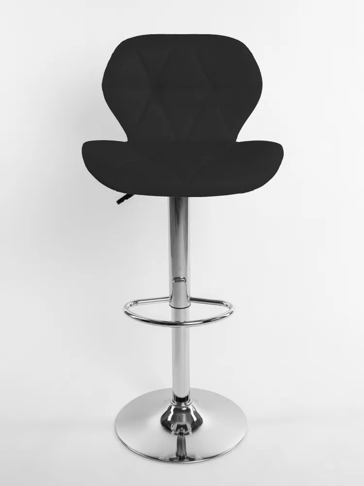 Стул барный Masscomplekt Ракушка черный/серебристый