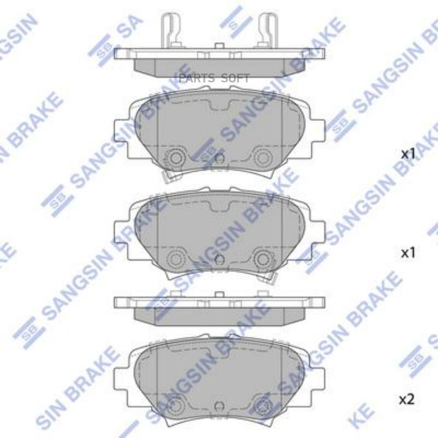 

Тормозные колодки Sangsin brake задние дисковые для Mazda 3 1.5, 2.0 2013- SP1730, SP1730