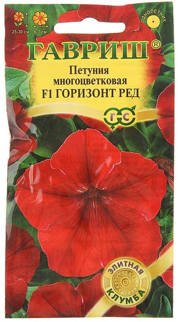

Семена цветов петуния Горизонт Ред F1 25432 0,1 г 1 шт.