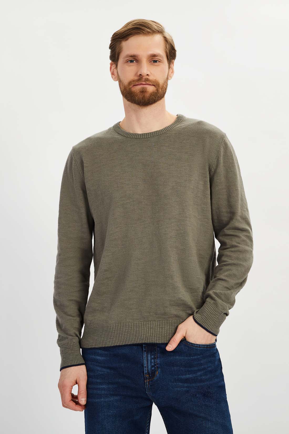 

Джемпер мужской Baon B6322002 зеленый XL, B6322002