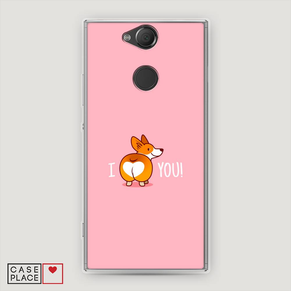 

Чехол на Sony Xperia XA2 "Корги I love you", Розовый;коричневый;белый, 53150-1