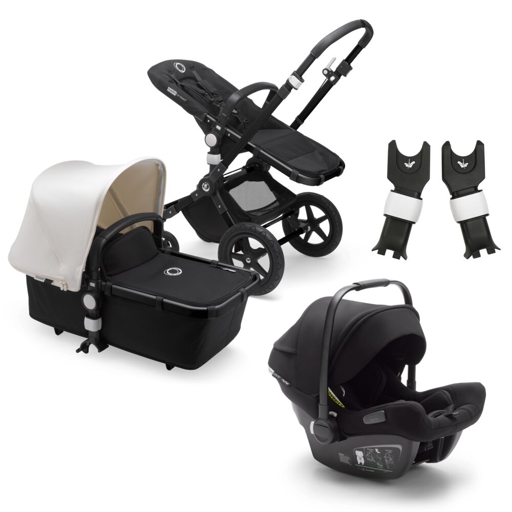 фото Коляска 2 в 1 bugaboo cameleon3 plus black/black/fresh white+ автокресло turtle air black