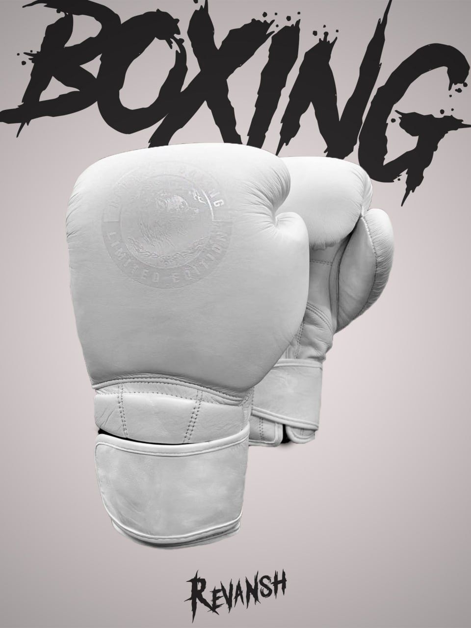 Боксерские Перчатки REVANSH PRO TOP WHITE 16 унций из натуральной кожи