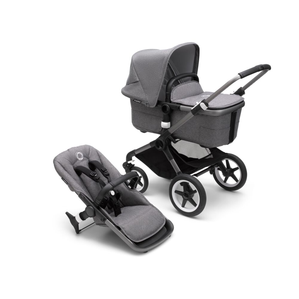 фото Коляска 2 в 1 bugaboo fox3 graphite/ grey melange/ grey melange