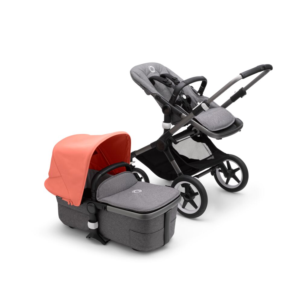 

Коляска 2 в 1 Bugaboo fox3 graphite/ grey melange/ sunrise red, FOX3
