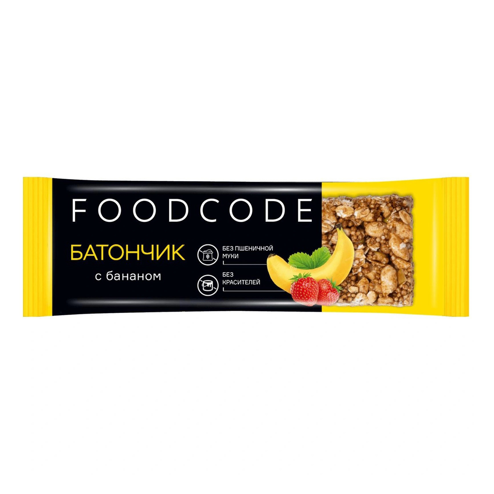 Батончик Foodcode злаковый с бананом 35 г