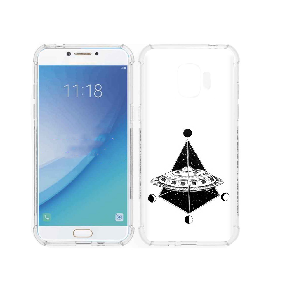 

Чехол MyPads Tocco для Samsung Galaxy J2 Pro (2018) черно белая летающая тарелка, Прозрачный, Tocco