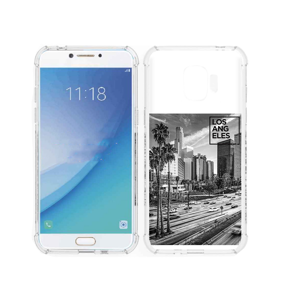 

Чехол MyPads Tocco для Samsung Galaxy J2 Pro (2018) черно белый лос анджелес, Прозрачный, Tocco