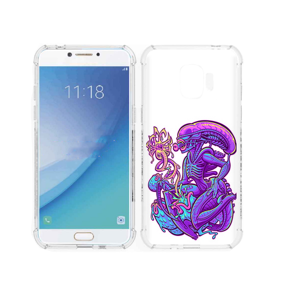 

Чехол MyPads Tocco для Samsung Galaxy J2 Pro (2018) чужой фиолетовый цвет, Прозрачный, Tocco