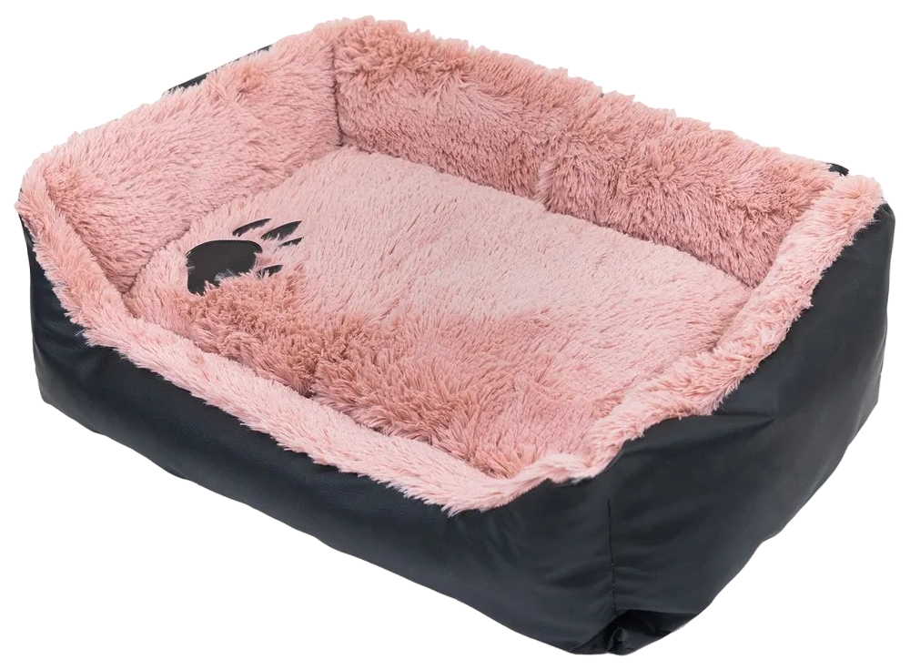 Лежак для животных Zoo-M TIGER, прямоугольный, с подушкой, пыльная роза, 57х41х17 см
