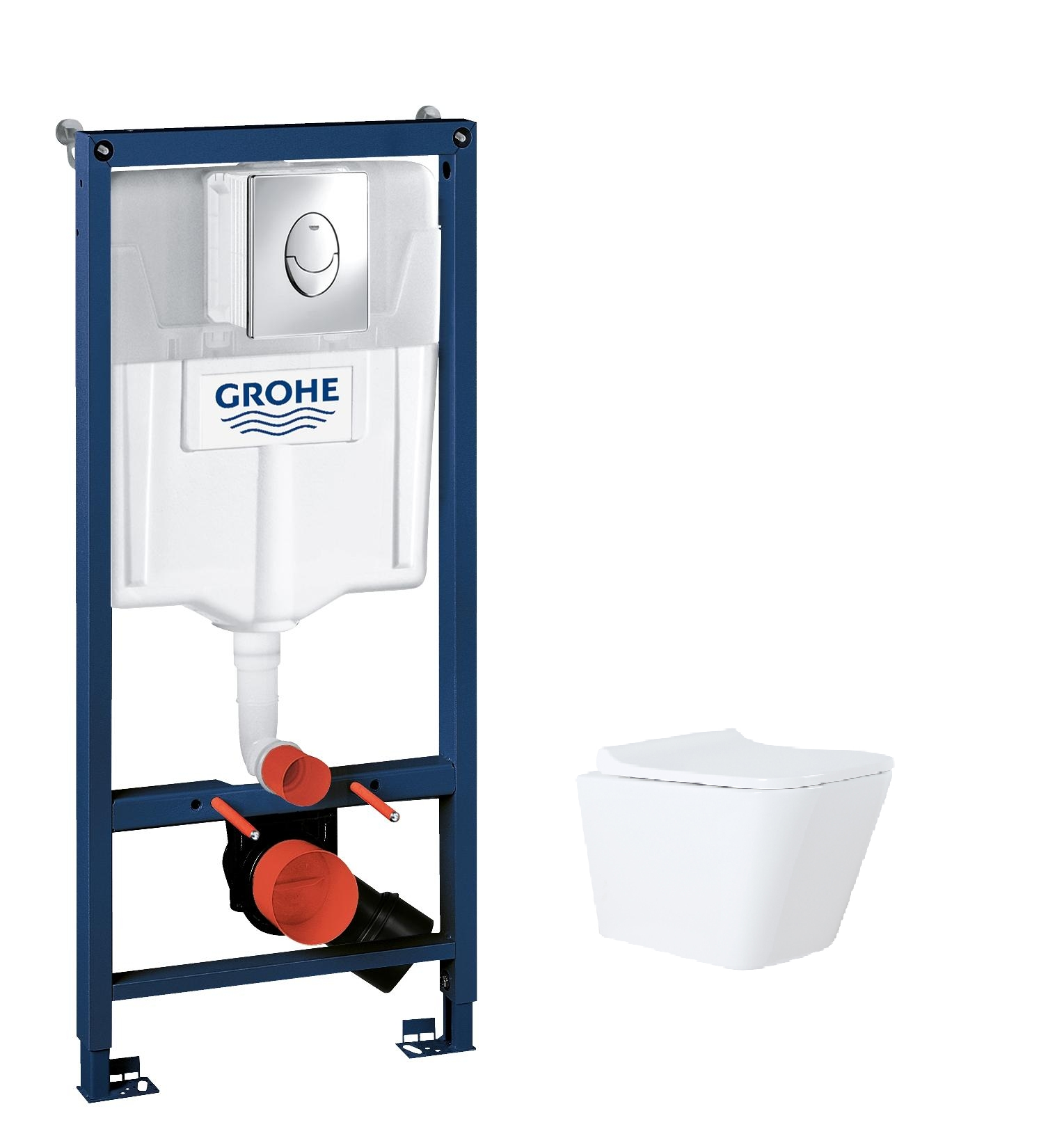 фото Комплект инсталляция grohe 38721001+унитаз azario teramo az-0052, сид.м/л+кн.хром, 35-881