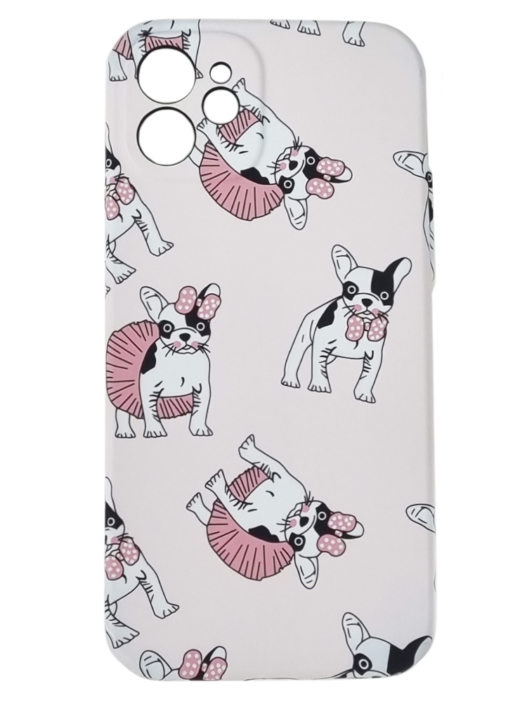 фото Чехол для iphone 12, собаки, розовый urm