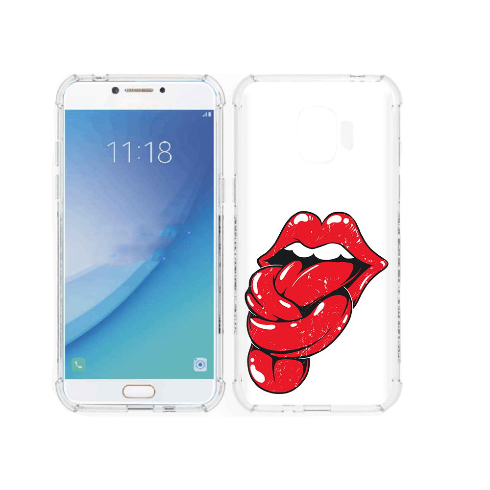 Чехол MyPads Tocco для Samsung Galaxy J2 Pro (2018) яркие губы с языком (PT226925.585.705)