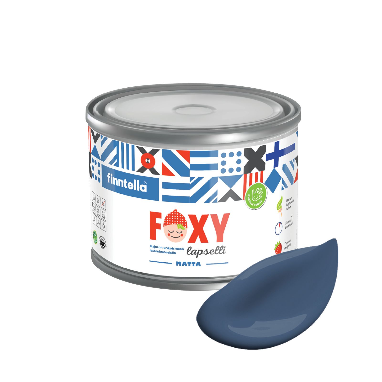 

Краска для детской комнаты FOXY LAPSELLI matte, финская краска, матовая, моющаяся, цвет ME, Синий, для детской комнаты FOXY LAPSELLI matte, финская матовая, моющаяся