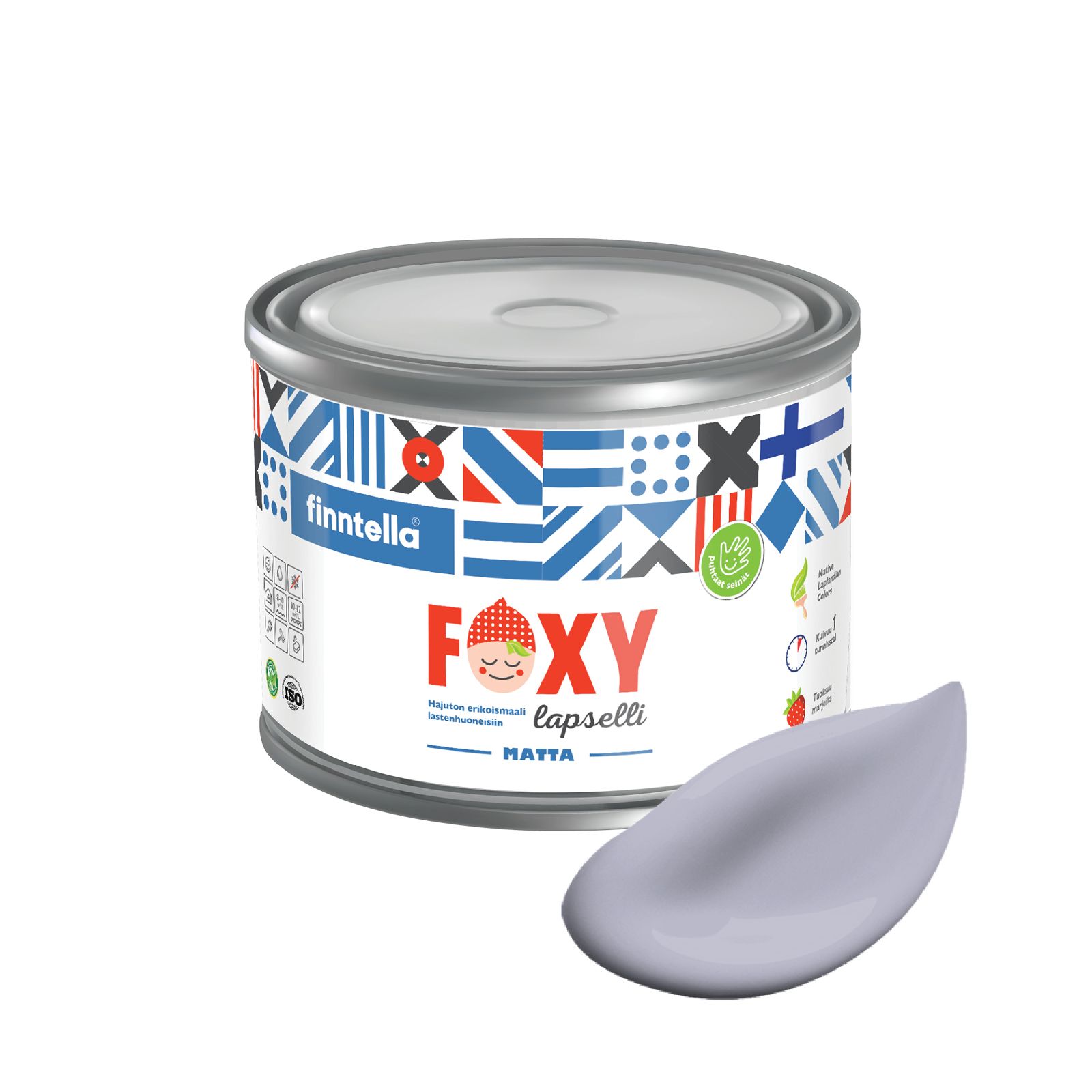 

Краска для детской комнаты FOXY LAPSELLI matte, финская краска, матовая, моющаяся, цвет KA, Серый, для детской комнаты FOXY LAPSELLI matte, финская матовая, моющаяся