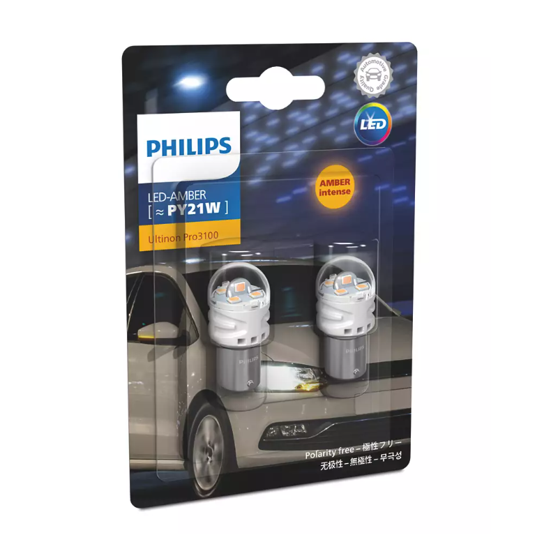 Комплект светодиодных ламп Philips 11496AU31B2 Блистер (2шт) LED-Amber [PY21W] BAU15s