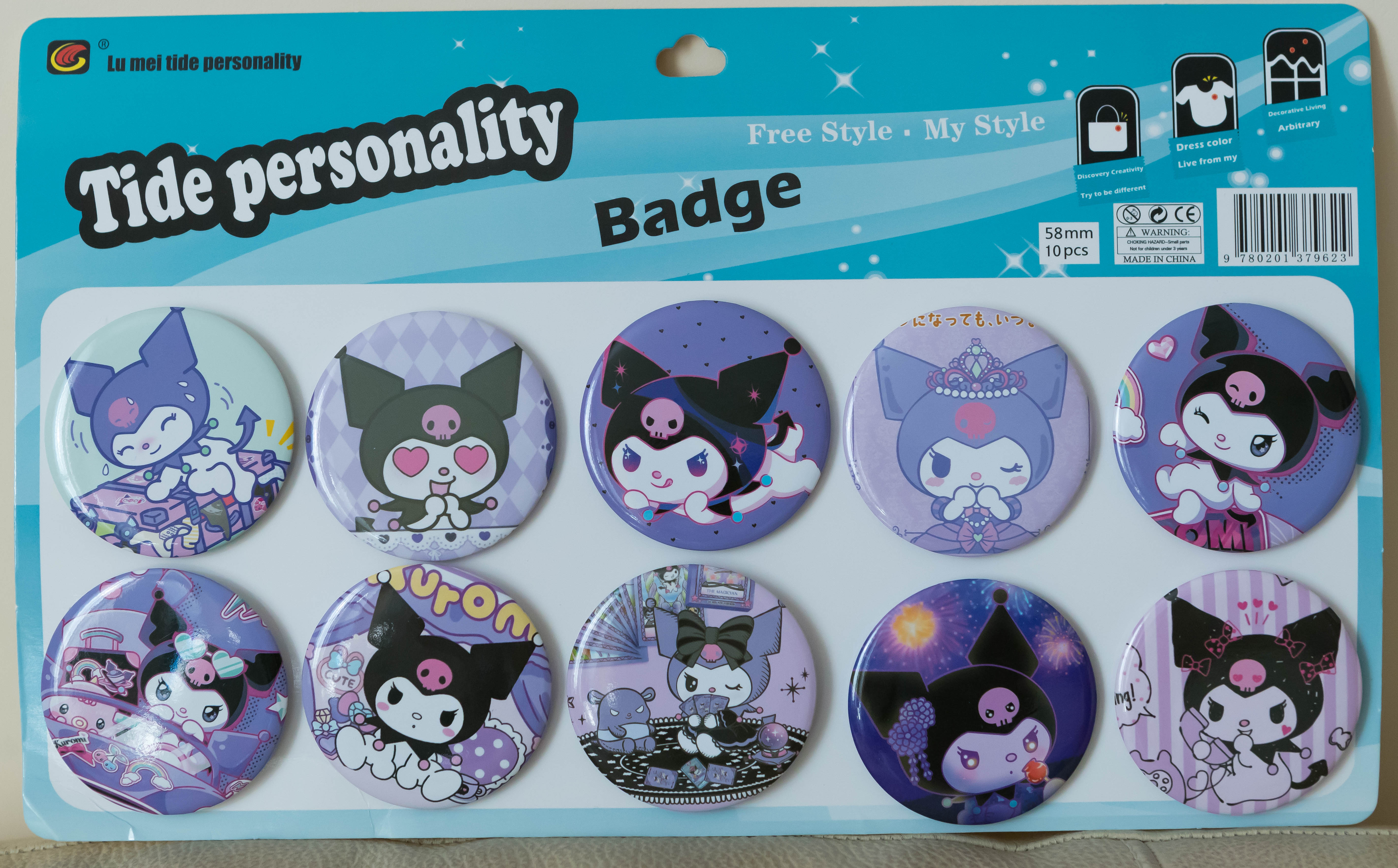 

Набор значков Hello Kitty Kuromi znkuromi, 10 шт