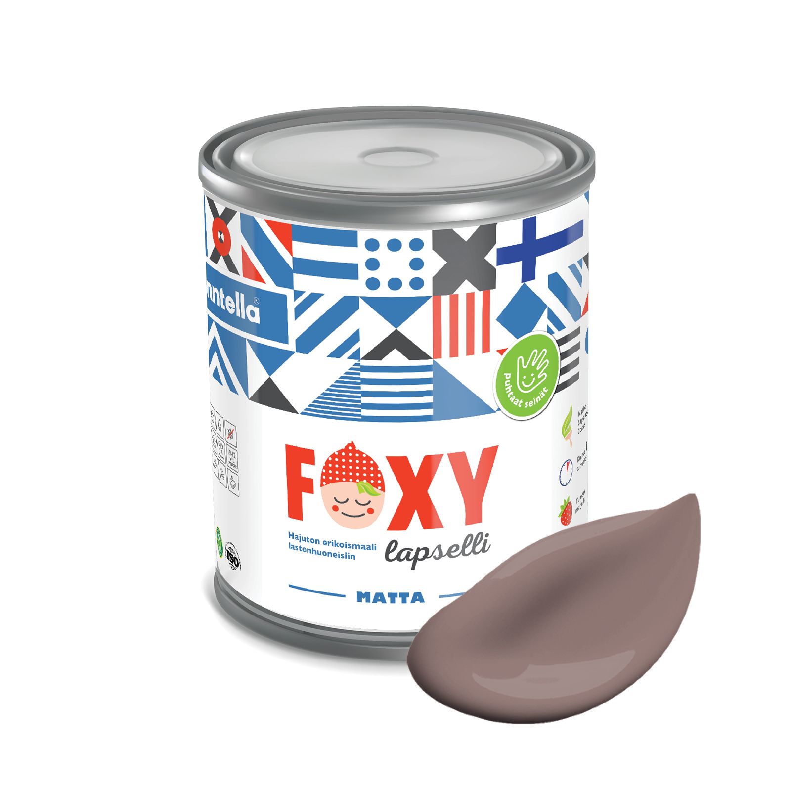 

Краска для детской комнаты FOXY LAPSELLI matte, финская краска, матовая, моющаяся, цвет HA, Коричневый, для детской комнаты FOXY LAPSELLI matte, финская матовая, моющаяся