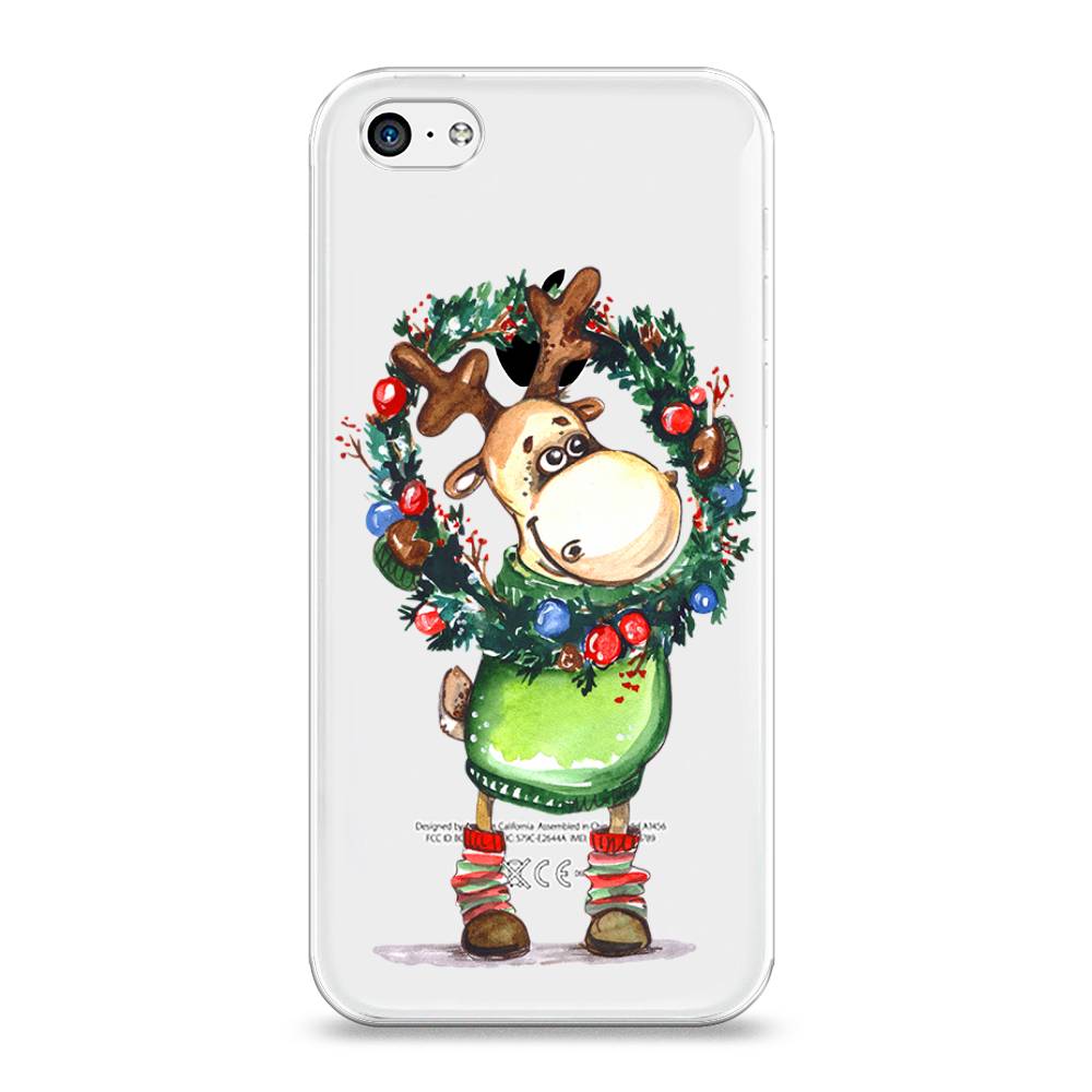 

Чехол на Apple iPhone 5C "Олень с новогодним венком", 10250-4