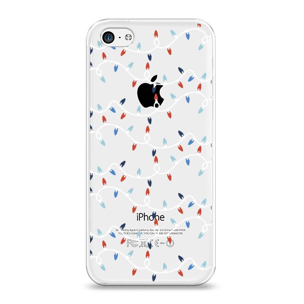 

Чехол на Apple iPhone 5C "Разноцветная гирлянда", Белый;красный;синий, 10250-5