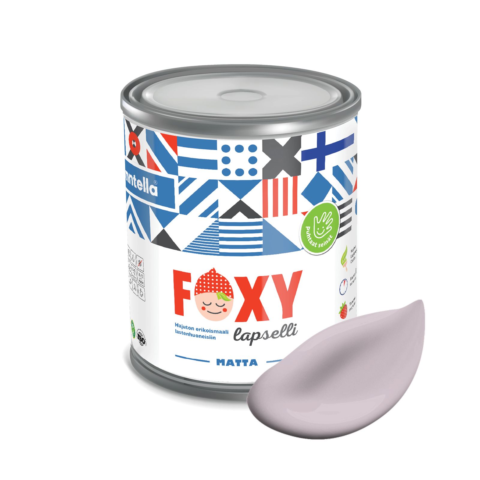 

Краска для детской комнаты FOXY LAPSELLI matte, финская краска, матовая, моющаяся, цвет TY, Розовый, для детской комнаты FOXY LAPSELLI matte, финская матовая, моющаяся