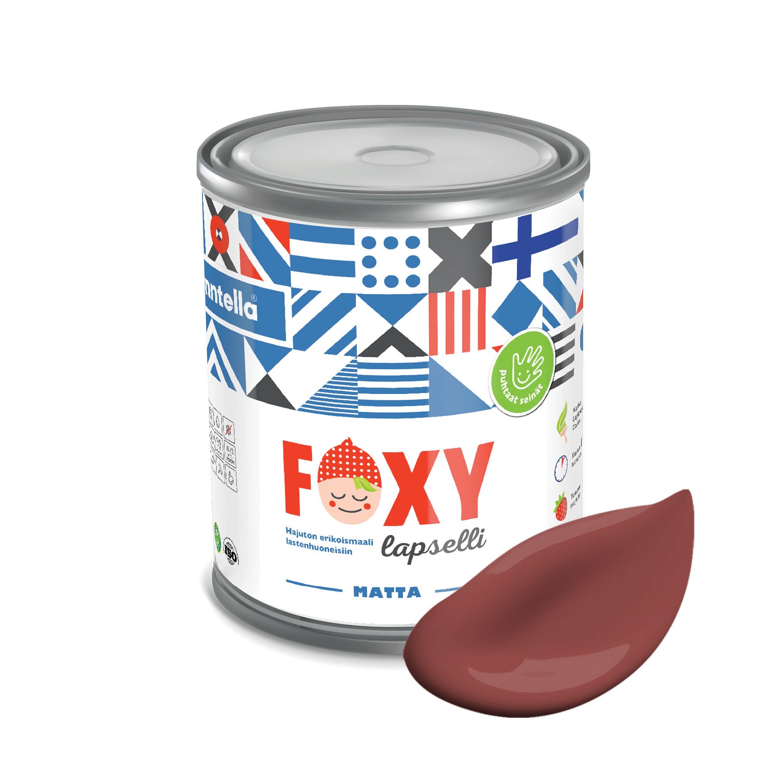 

Краска для детской комнаты FOXY LAPSELLI matte, финская краска, матовая, моющаяся, цвет PU, Коричневый, для детской комнаты FOXY LAPSELLI matte, финская матовая, моющаяся