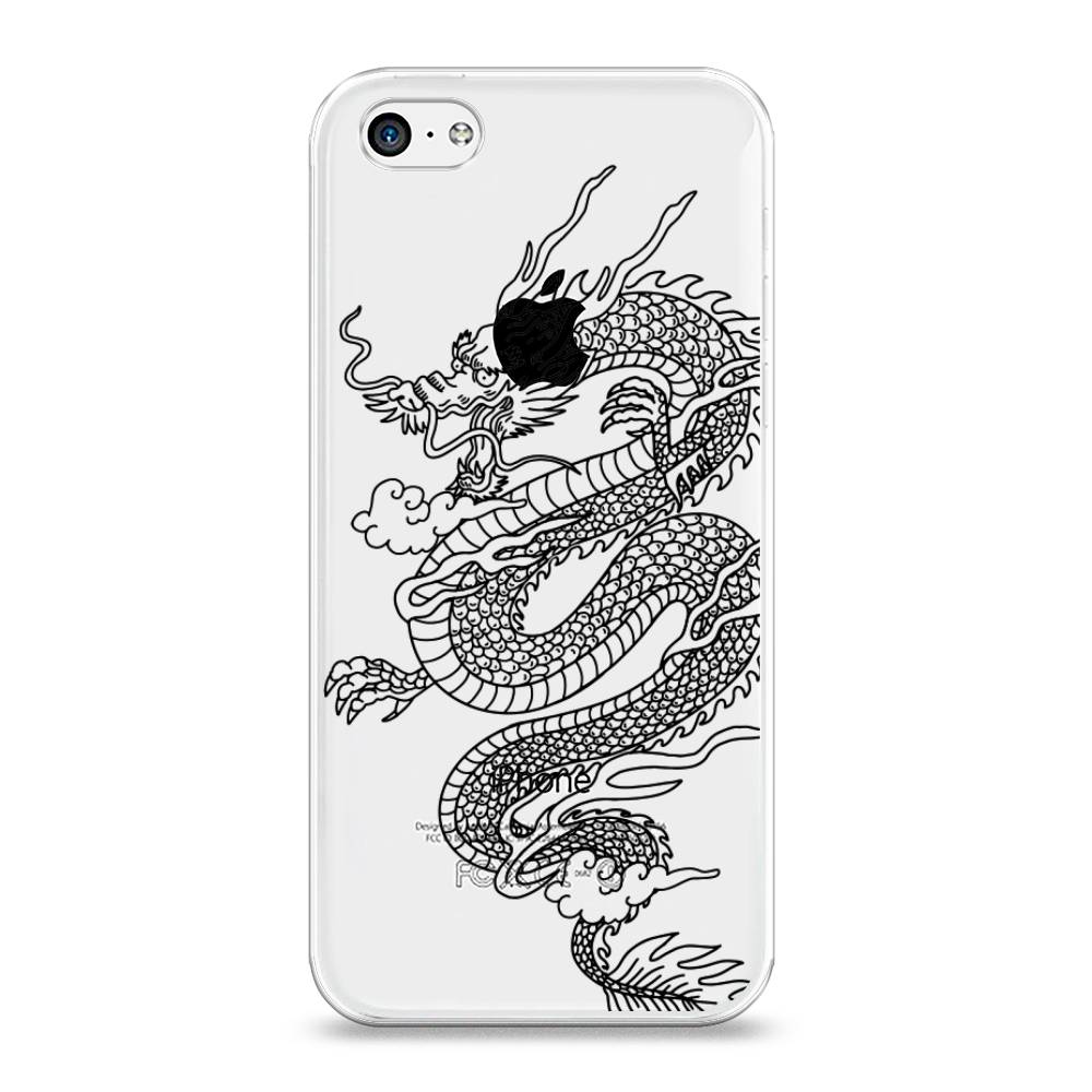 

Чехол на Apple iPhone 5C "Большой китайский дракон", Черный;серый, 10250-1